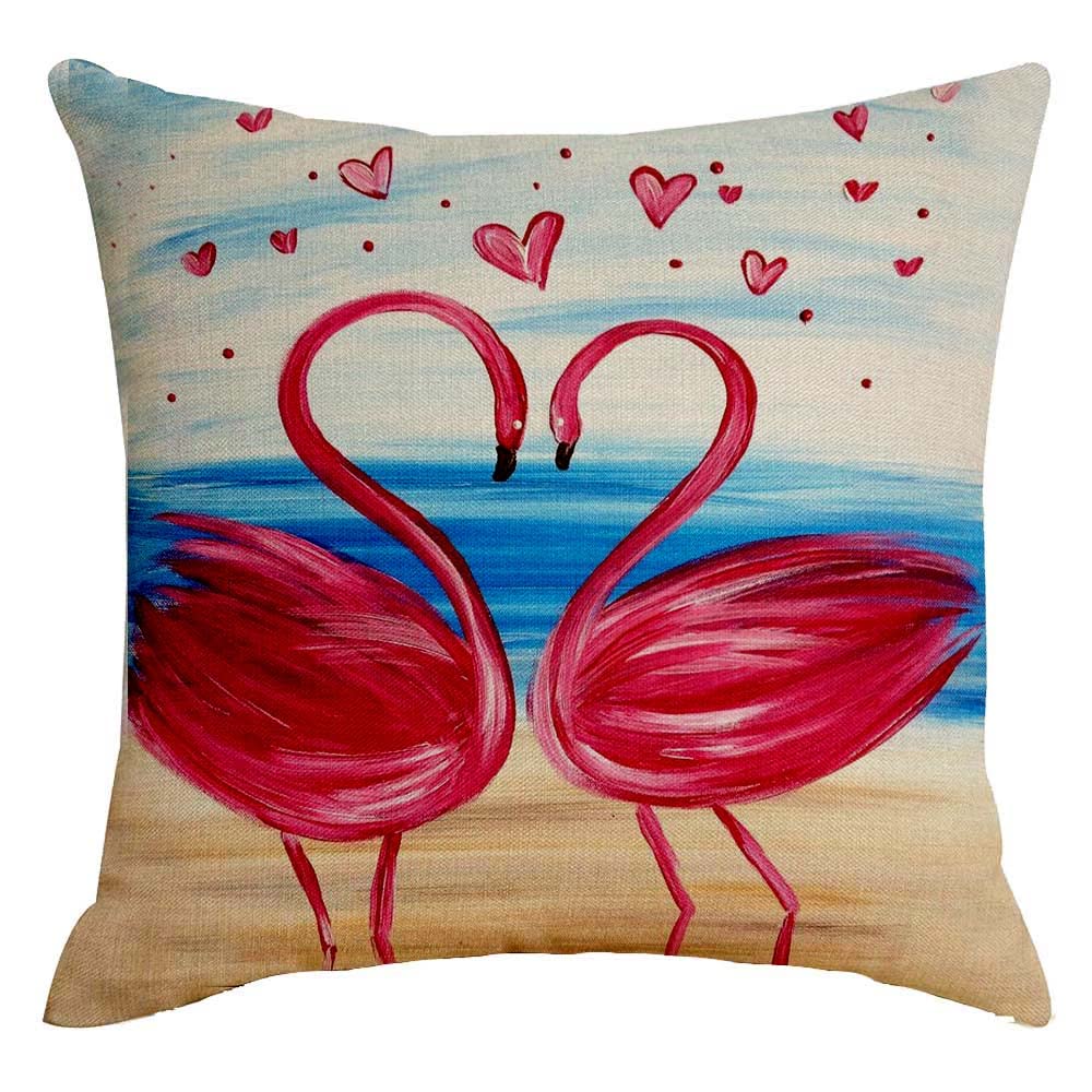 LYNZYM Valentines Day Square Cushion Covers,Throw Pillows Decorative Pillowcase, Cotton Linen Cushion Case for Home ,Room ,Chair ,Wedding Decor , Car,Decoration, 18”x18”