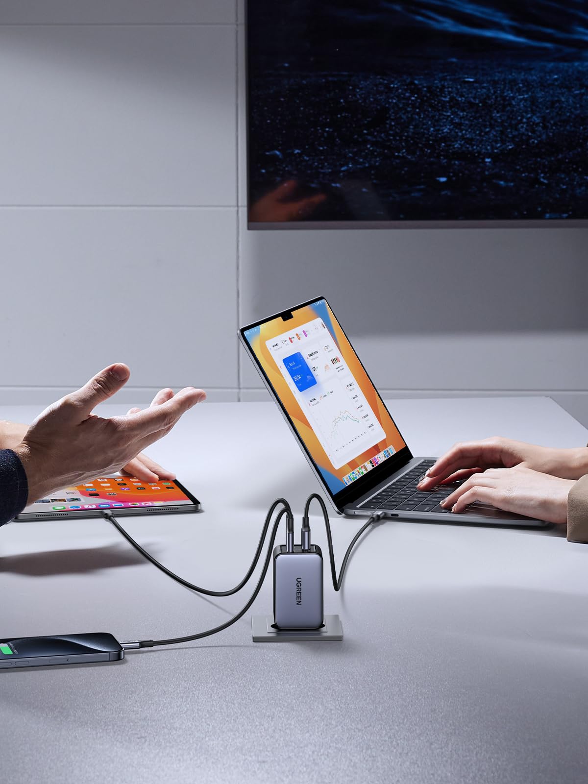 UGREEN Nexode 65W Cargador 3 USB C y 1 A Adaptador de Corriente GaNInfinity | PD 3.0 PPS 25W Compatible con iPhone 17 Pro Max Air 16 15 14 13 Galaxy S26 25 24 Pixel 10 Pro iPad MacBook M5 M4 Steam Deck