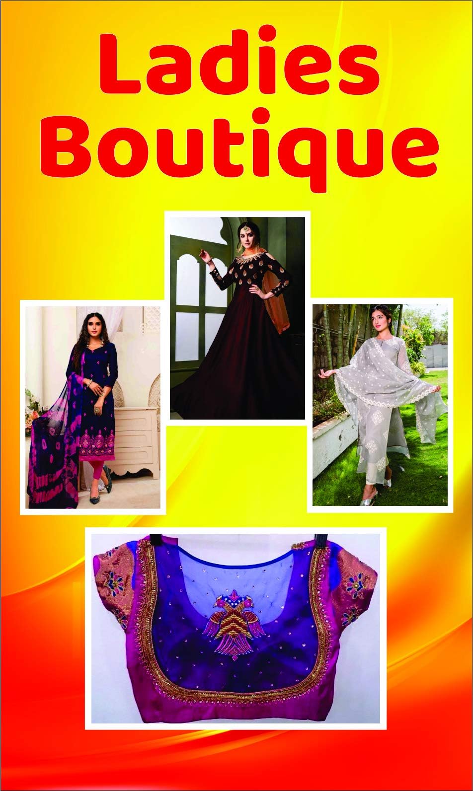 Signex Ladies Boutique Poster, size 13 X 30 Inch, For Ladies Tailoring,Boutique - UV vynl printed