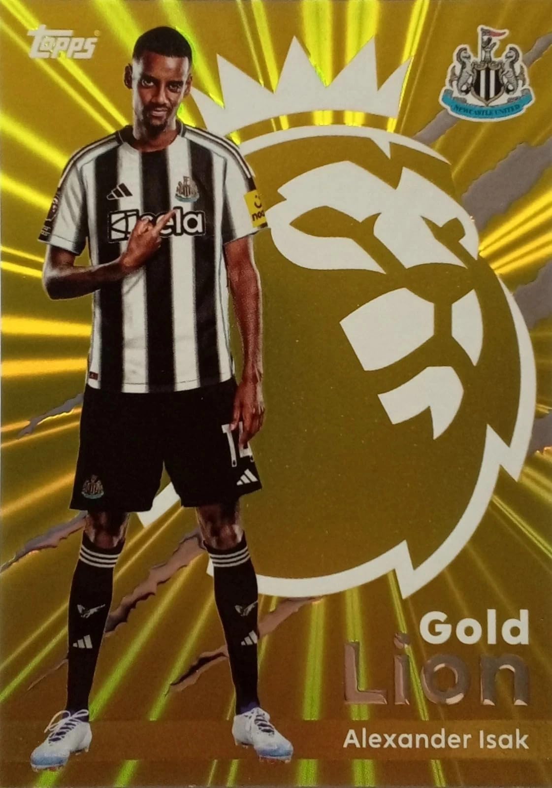 Premier League 2026 Alexander Isak Gold Lion Trading Card