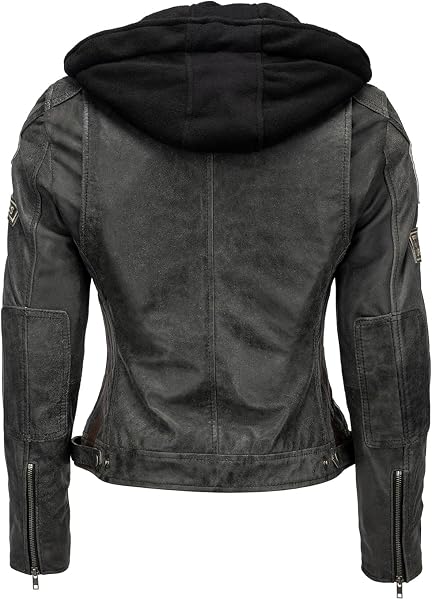 URBAN 5884 Leather Damen Leren Bikerjack Vestes Pour Femme - 3