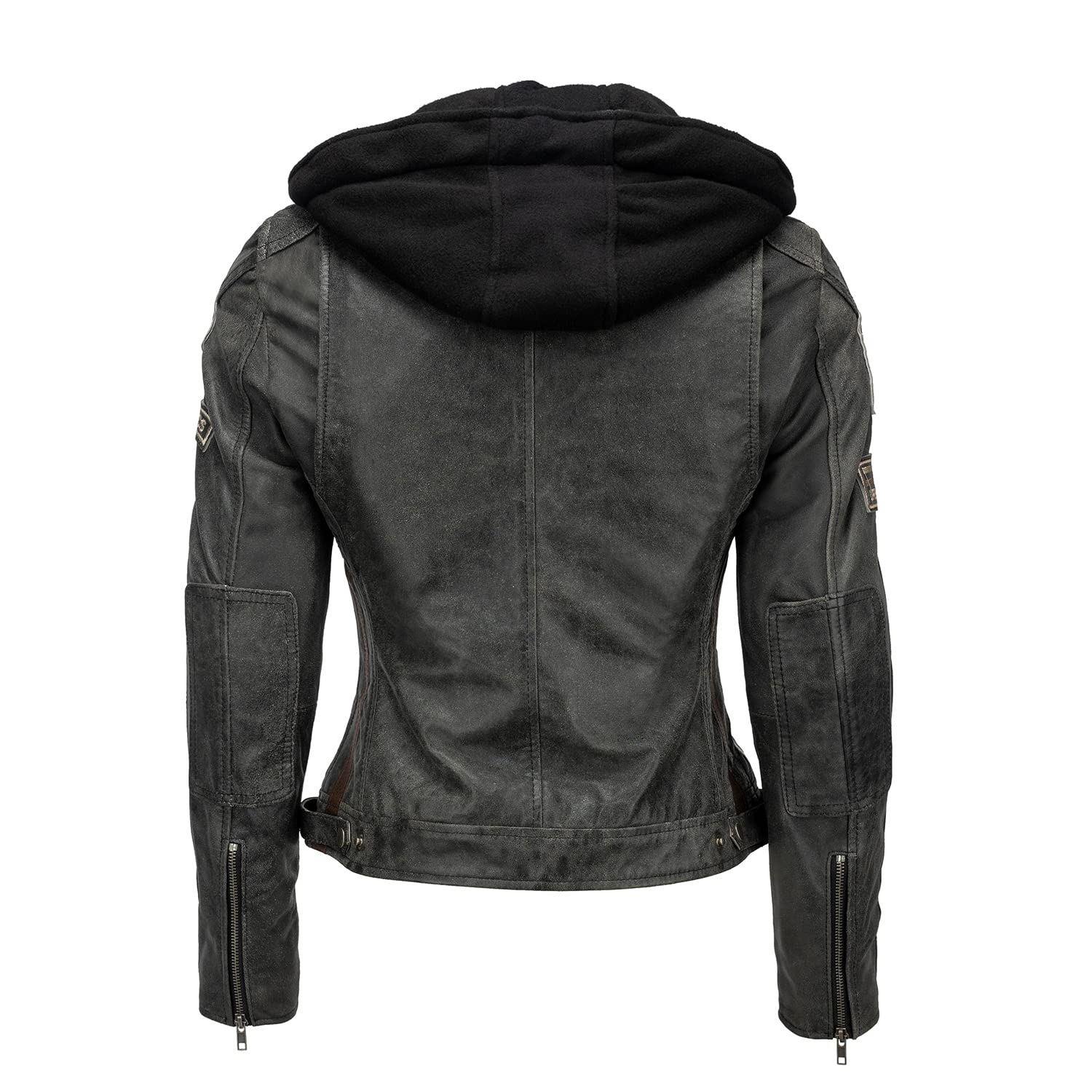 URBAN 5884 Chaqueta de moto para mujer con protectores, de piel de cordero, con protectores de espalda, hombros y codos. | Breaker | 3XL