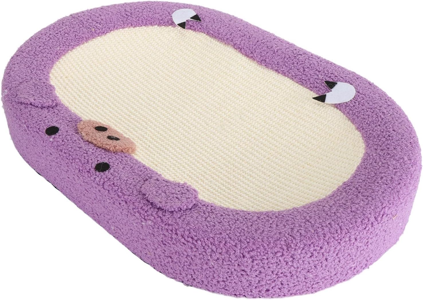 Extra Large Cat Scratcher Bed, 24 Inch Oval Sisal Scratching Lounge Bowl with Anti Slip Bottom for Indoor Cats, Ergonomic Concave Design for Comfortable Rest and Play (Pig)