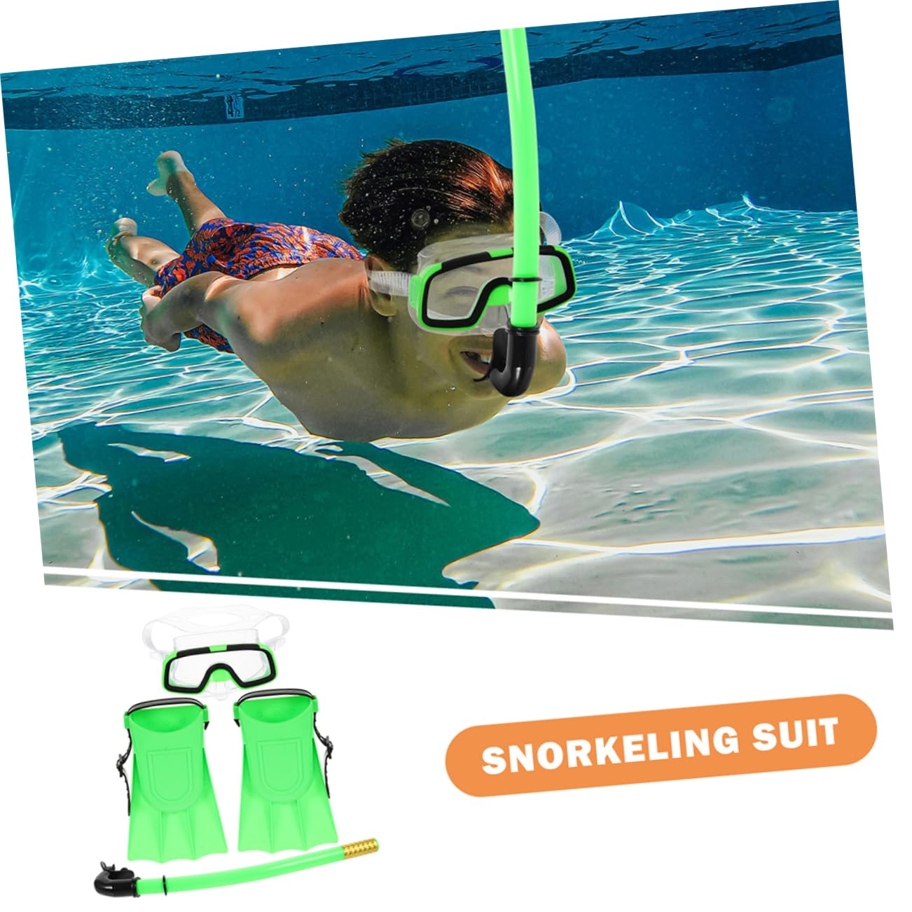 Gogogmee 1Set Snorkeling Gear Set Snorkel Mask for Ages Comfortable Wide View for Pool and Ocean Use Includes Snorkel for Boys