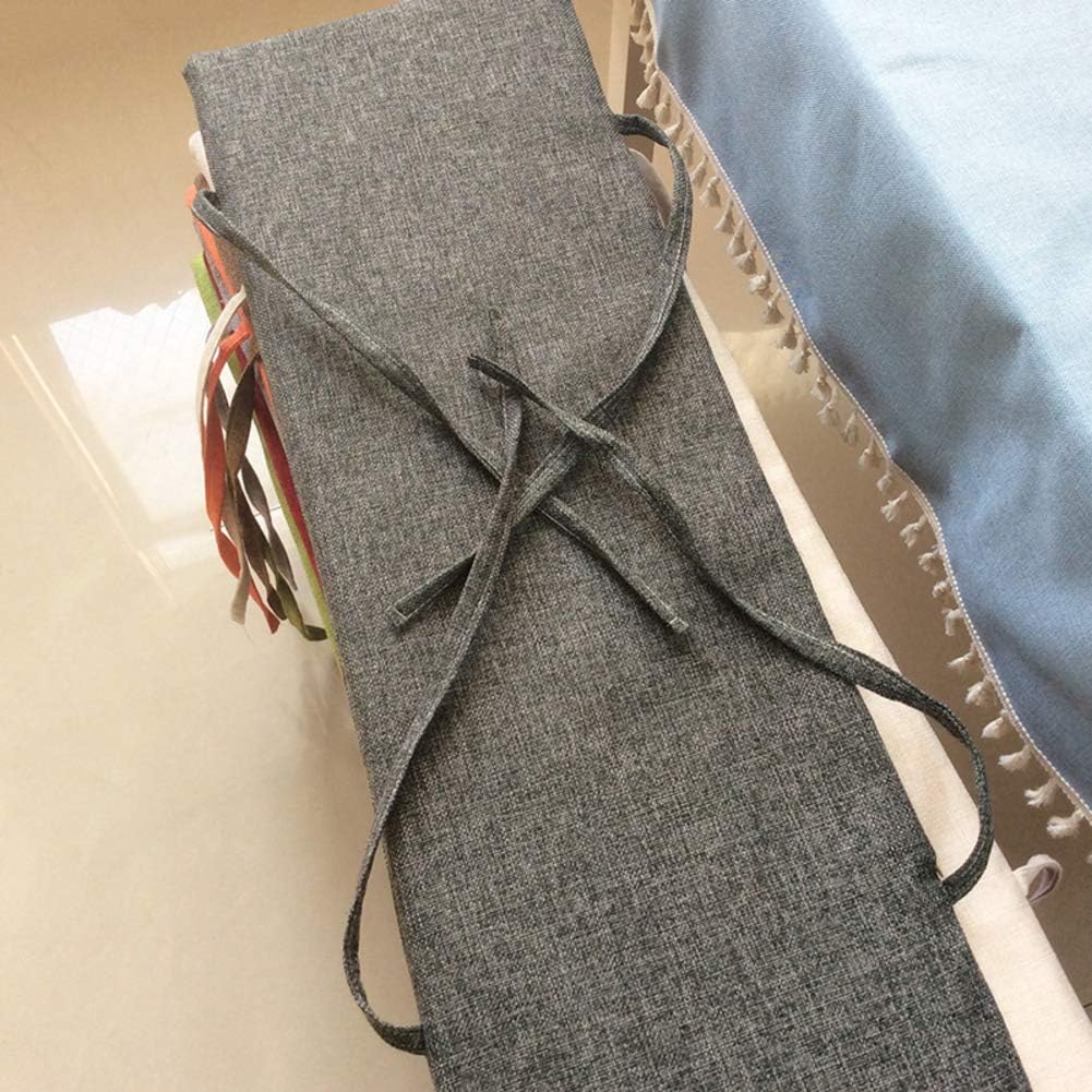 Thicken Solid Color Bench Cushion Long Stool Mat,Non Slip Soft Detachable Settee Cushion,for Long Stool Chair (Light Grey, 87x28cm(34x11inch))