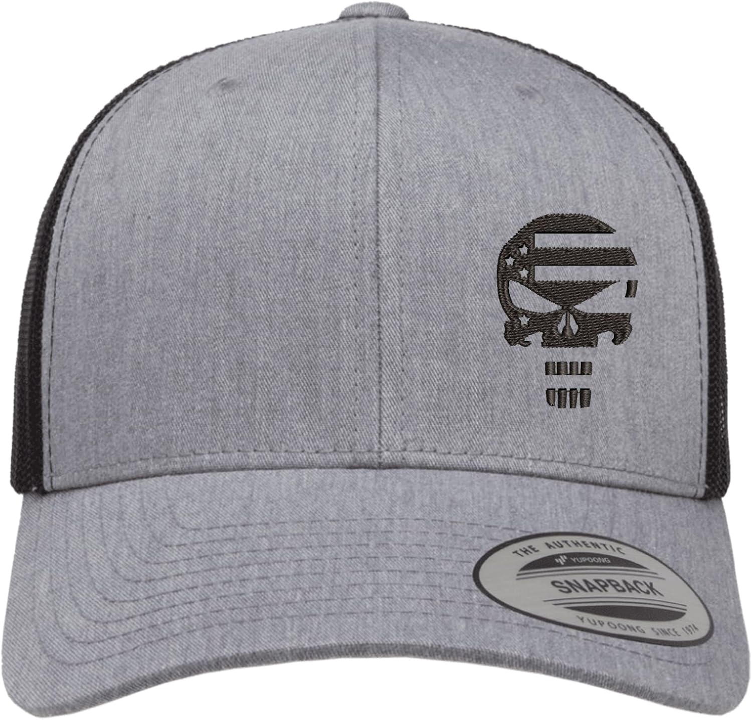 Embroidered Skull Trucker Hat for Men Women – Adjustable Mesh Back Snapback Baseball Cap, Outdoor Casual Hat