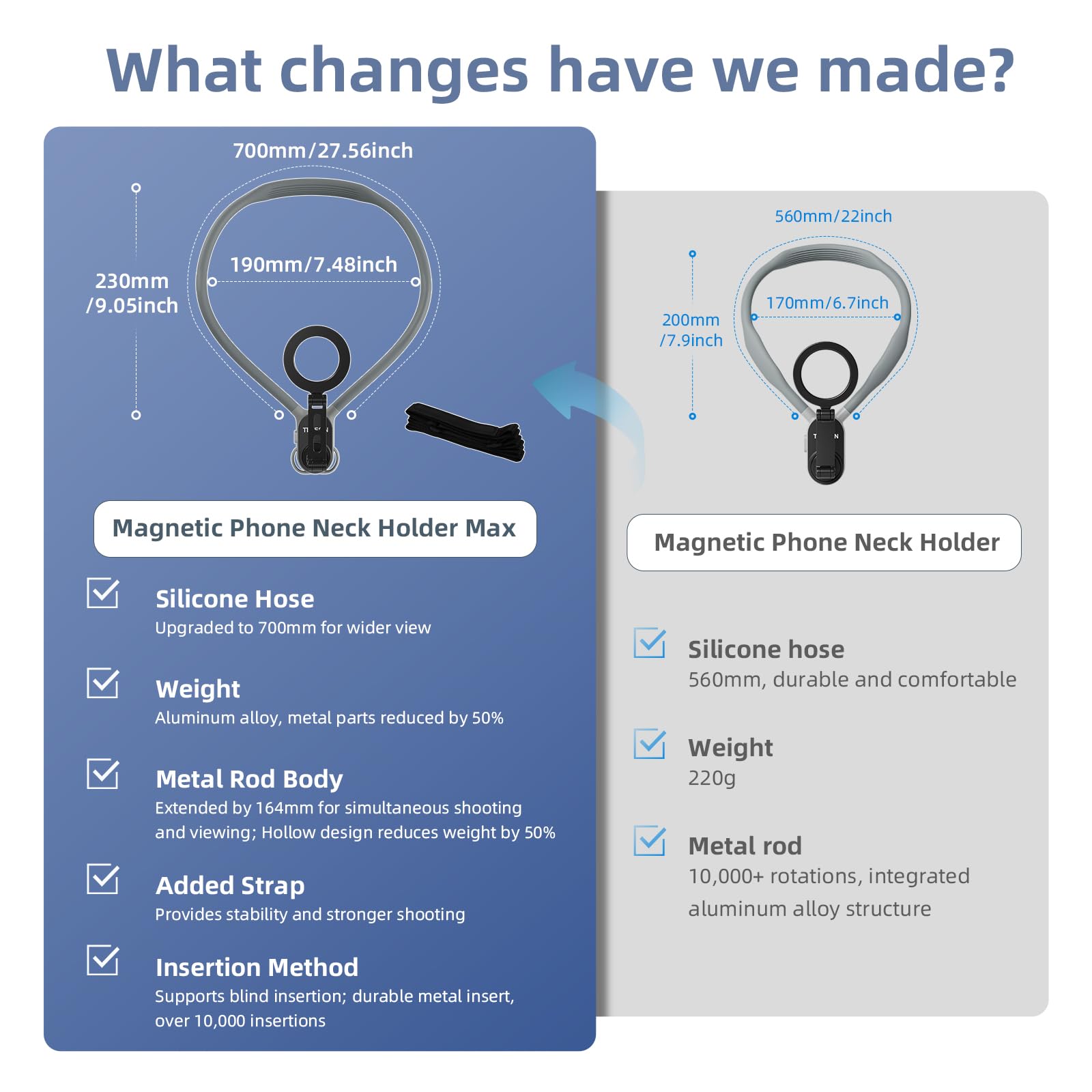 AFAITH Max Support magnétique Selfie pour téléphone de cou, support de téléphone rotatif à 360° pour POV VLOG, support Magsafe avec sangle fixe pour iPhone 15 14 13 12 Android