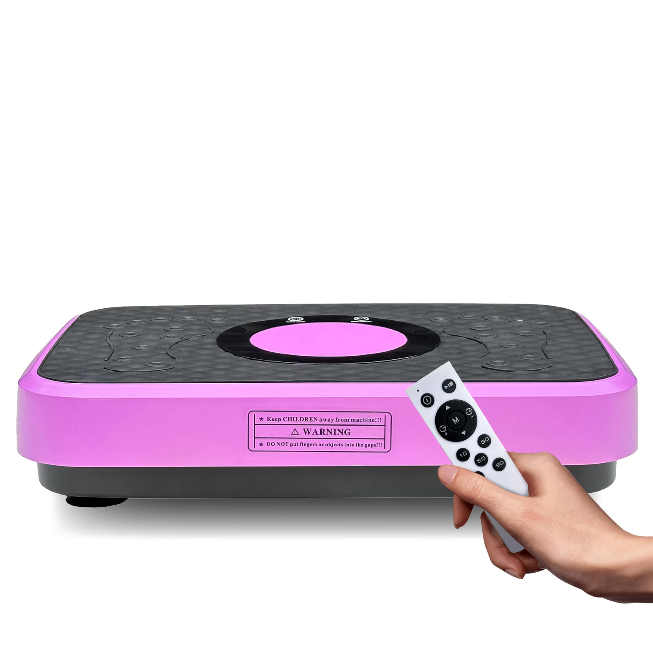 Vibration Plate Machine with Resistance Bands and Remote Control 125 Speed Levels 450LB Capacity Whole Body Oscillating Platform for Home Use