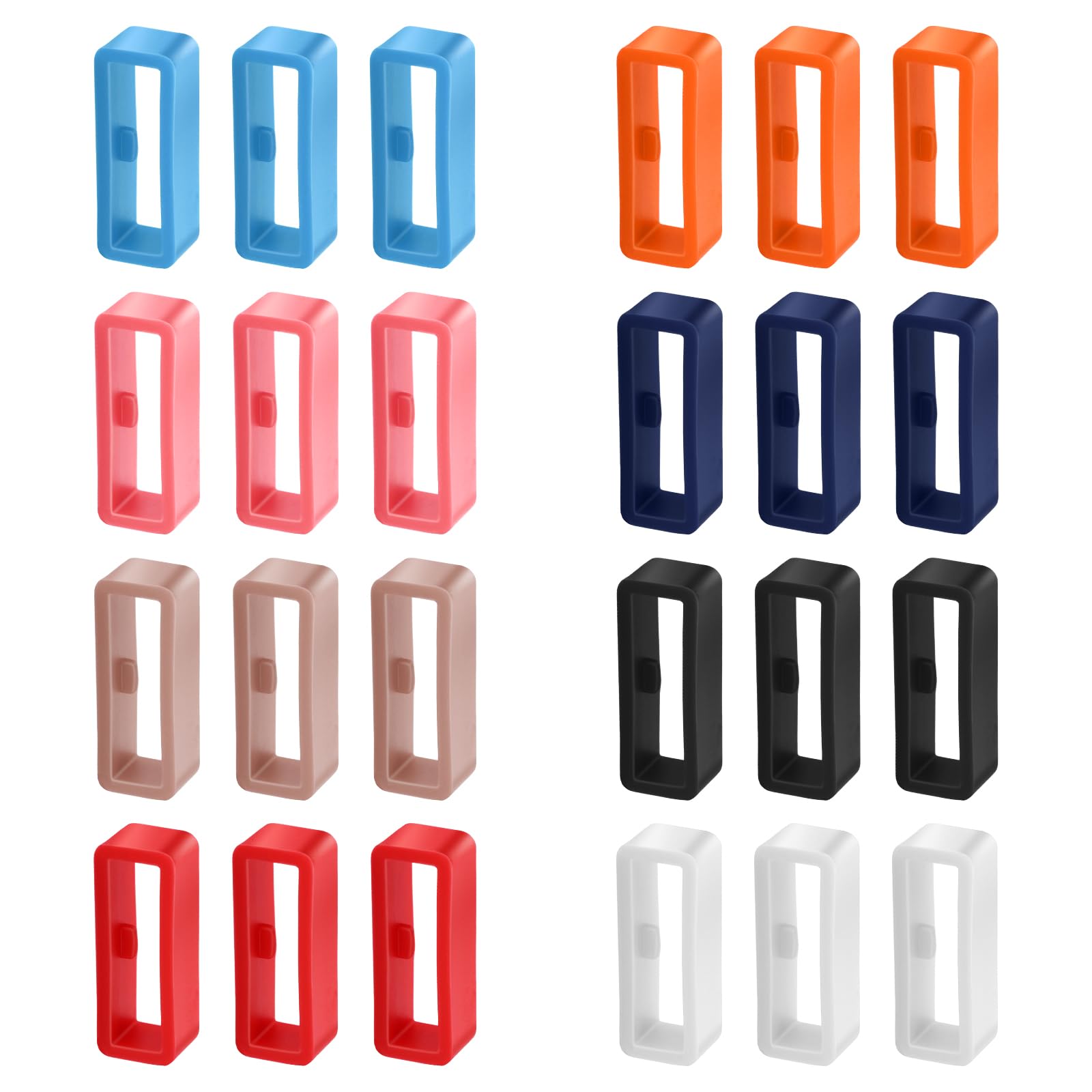 Bremorou 24 Pcs Watch Band Holder Loop Magic Band Lock Watch Silicone Multi Colors Fastener Rings Universal Silicone