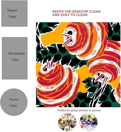 Vista 20 de Mantel Redondo para Mesa De 4 Sillas Gris Topo Gris Claro Verde Mantel Camping Lavable Resistente al Agua 30 X 30 Pulgadas