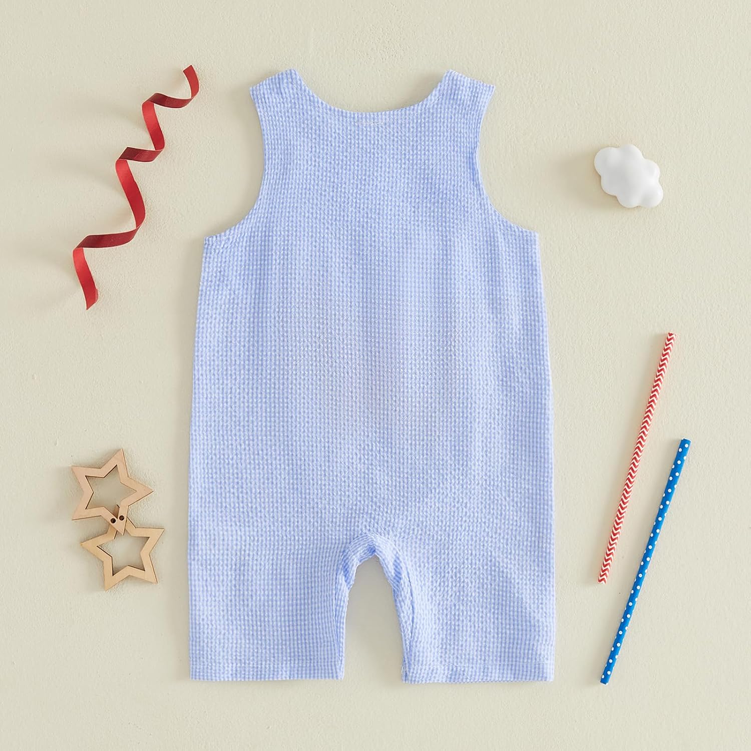Infant Baby Boy 4th of July Outfit American Flag Embroidery Romper Overalls Pants Patriotic Baby Clothes