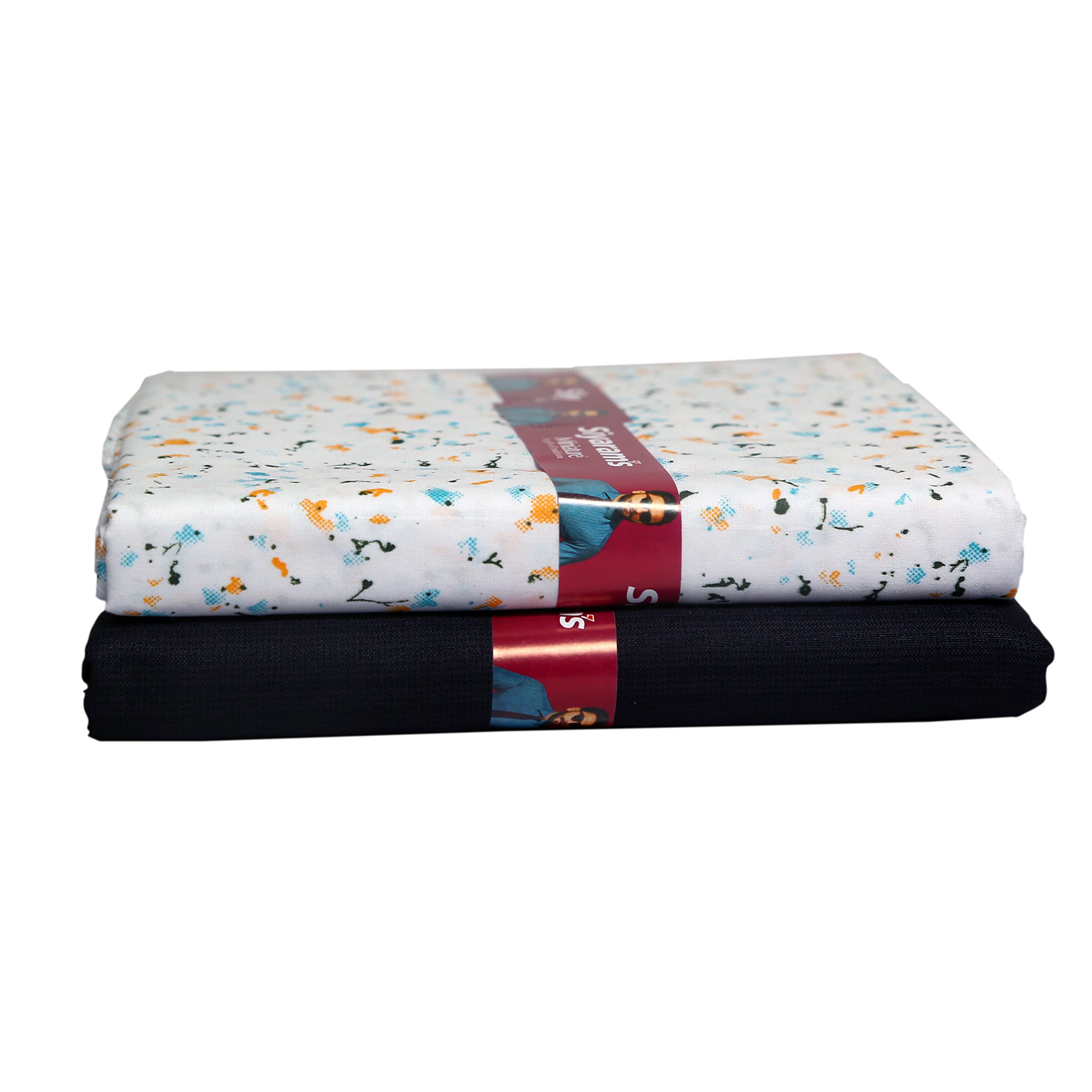 siyaram's MEN'S PRINTSUPER POLYESTER VISCOSE SHIRT AND TROUSERS SET (PRINTED 04, FREE SIZE)-picture-12