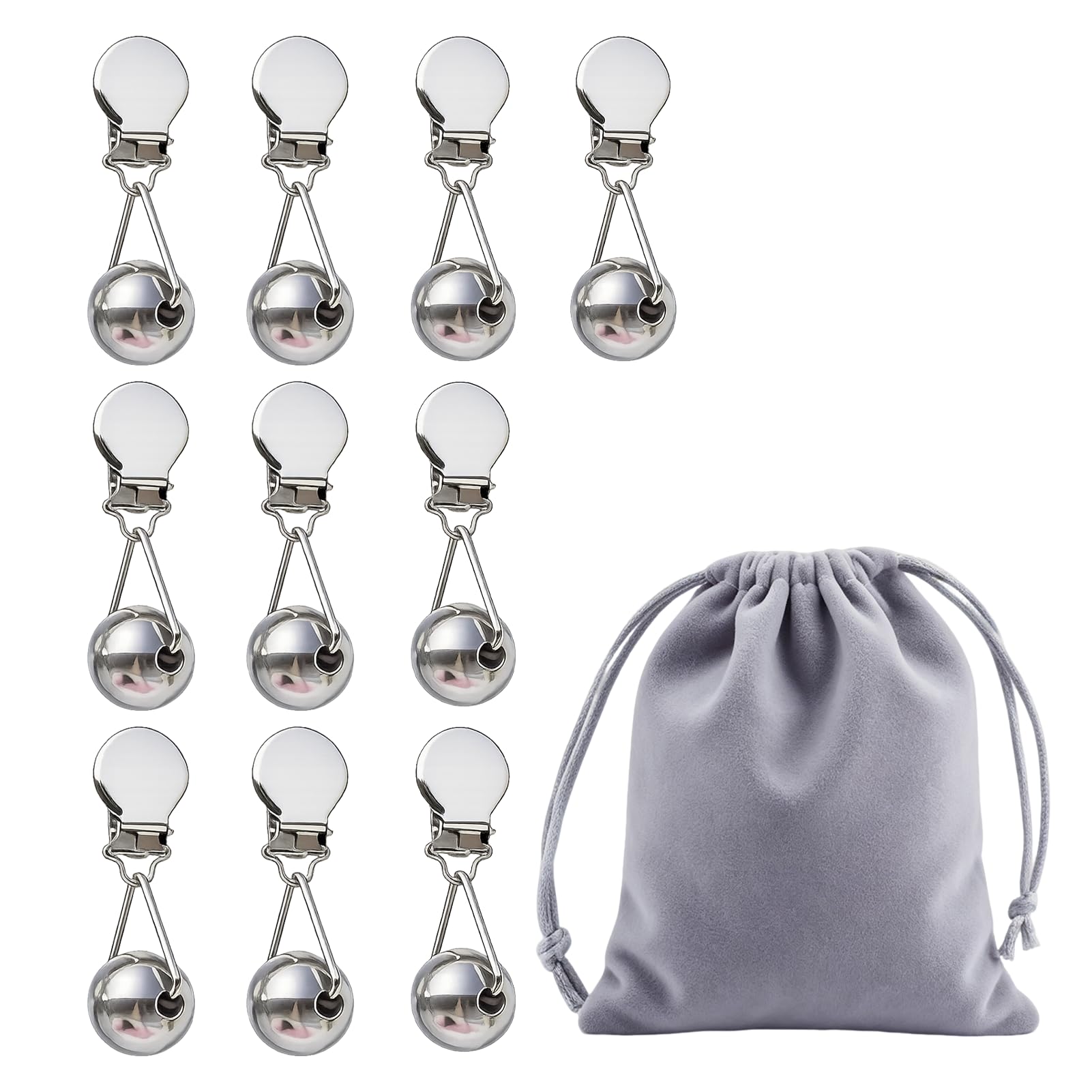 TENQUAN 10 Pack Tablecloth Weights, Heavy Duty Balls with Table Cloth Clips