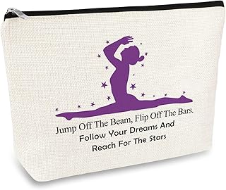 Gymnastics Lover Gifts for Women Girls Makeup Bag Gymnast Gift Inspirational Gift for Gymnast Cosmetic Bag Gymnastic Coach Gift Graduation Birthday Gift for Gymnastics Lover Gymnast Cosmetic Pouch