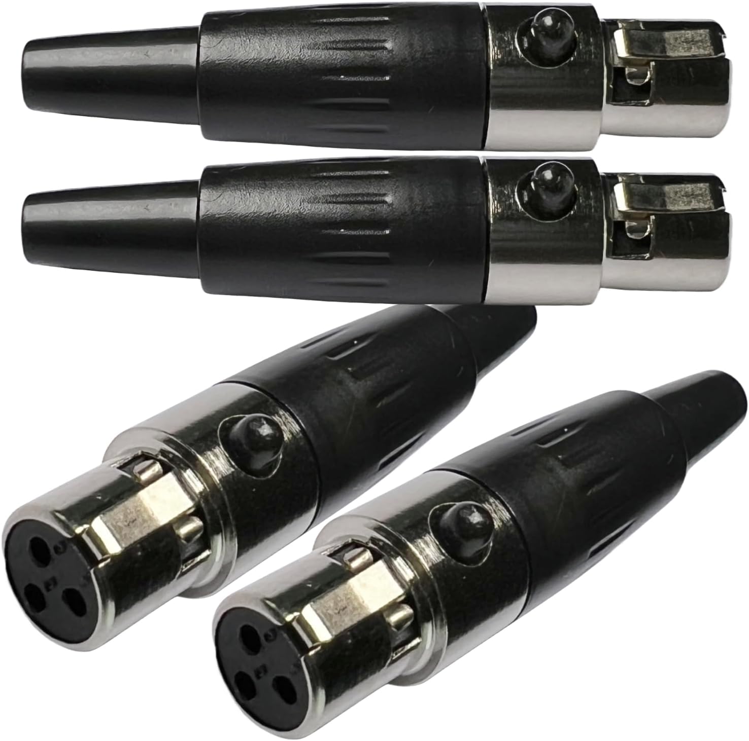 CESS 3-Pin Mini XLR Jack, 3 Pin Mini XLR Cable Connector Adapter for Audio Devices, 4 Pack