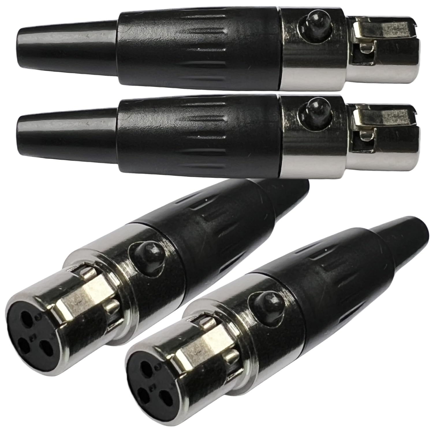 CESS TA3F 3-Pin Mini XLR Cable Female Connector Adapter for Mic Microphone - Mini XLR Jack3 Pin (jcx) (4 Pack)