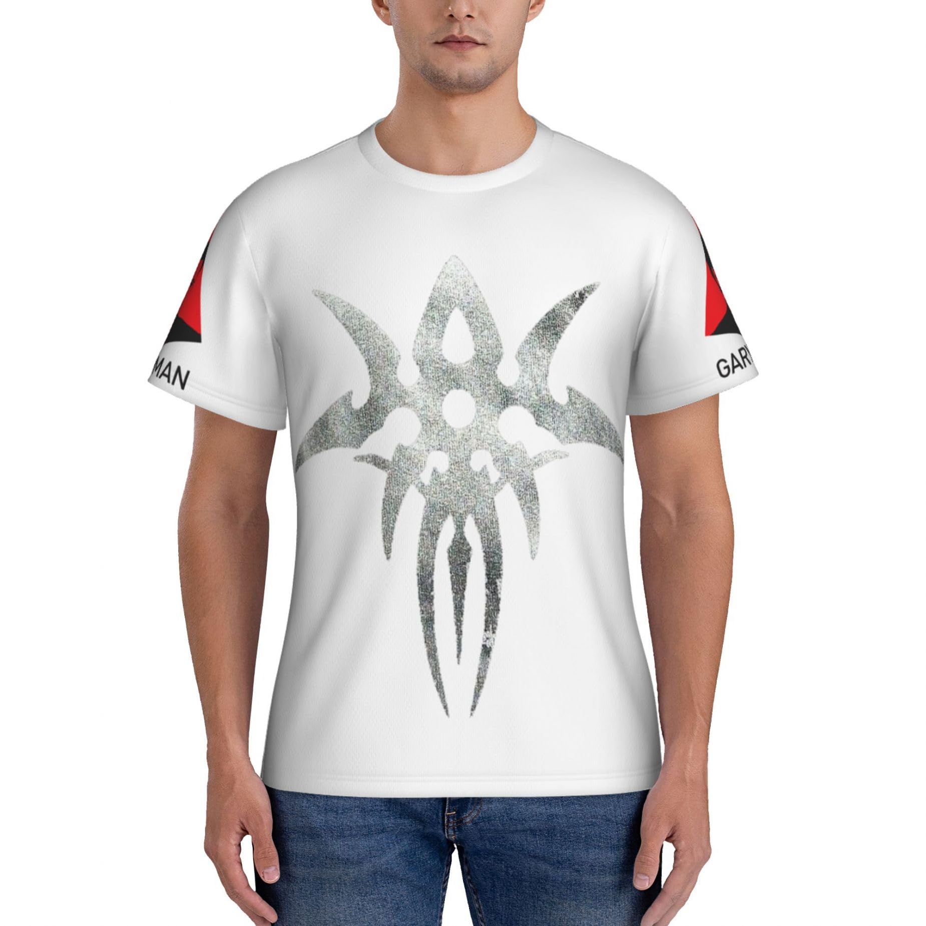 Mzpqdkslk Men's Black Gary Logo Graphic Numan T-Shirt Short Sleeve T Shirt For Round Neck Music Band Tshirt Clothes Merch For Fans Gift