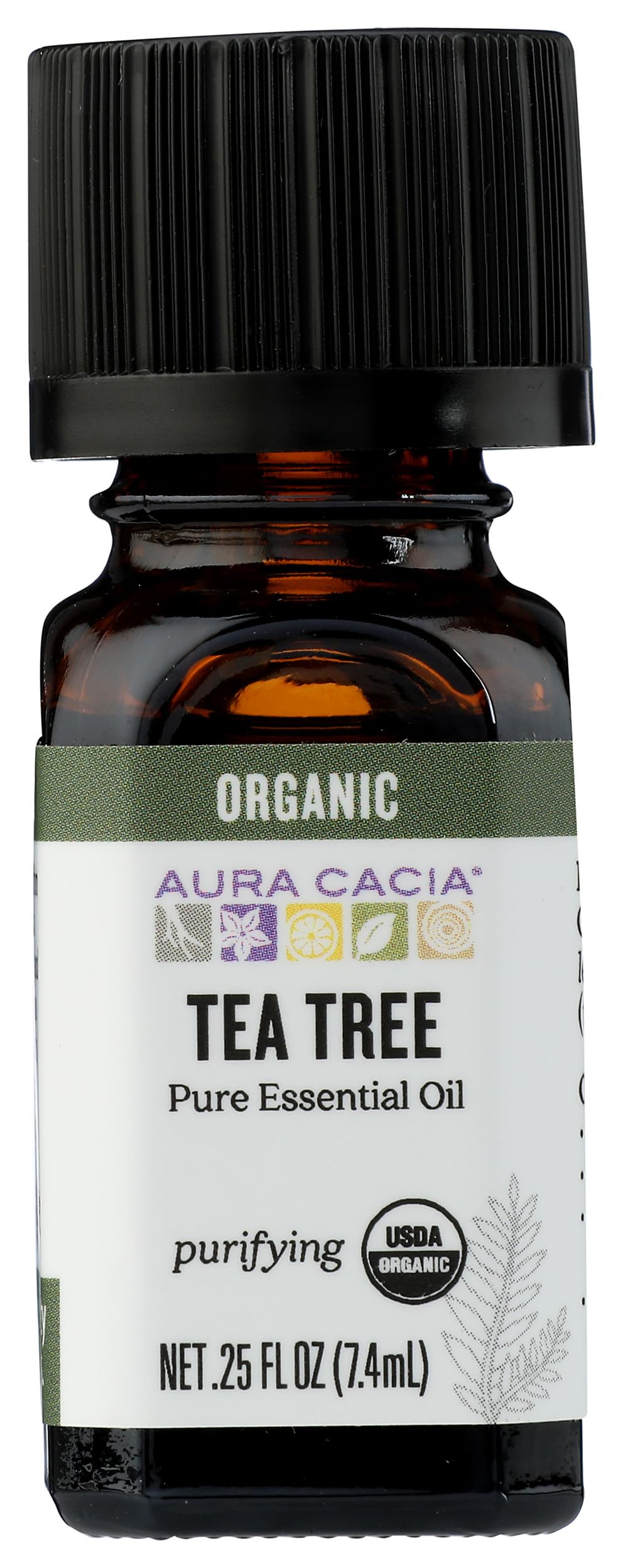 Aura Cacia Organic Tea Tree Essential Oil 0.25 fl. oz.