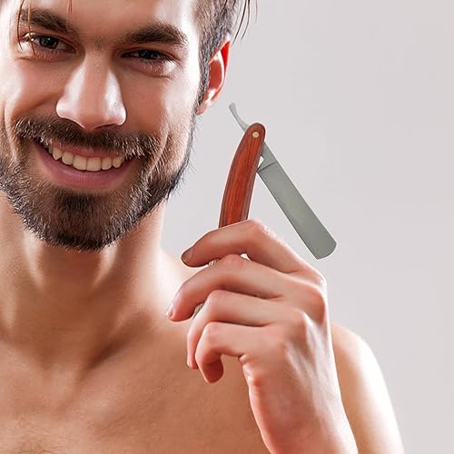 Miniatura 5 de Beaupretty Herramienta de afeitado manual de peluquería recta para hombres, mango ligero plegable para patillas de barba y aseo facial