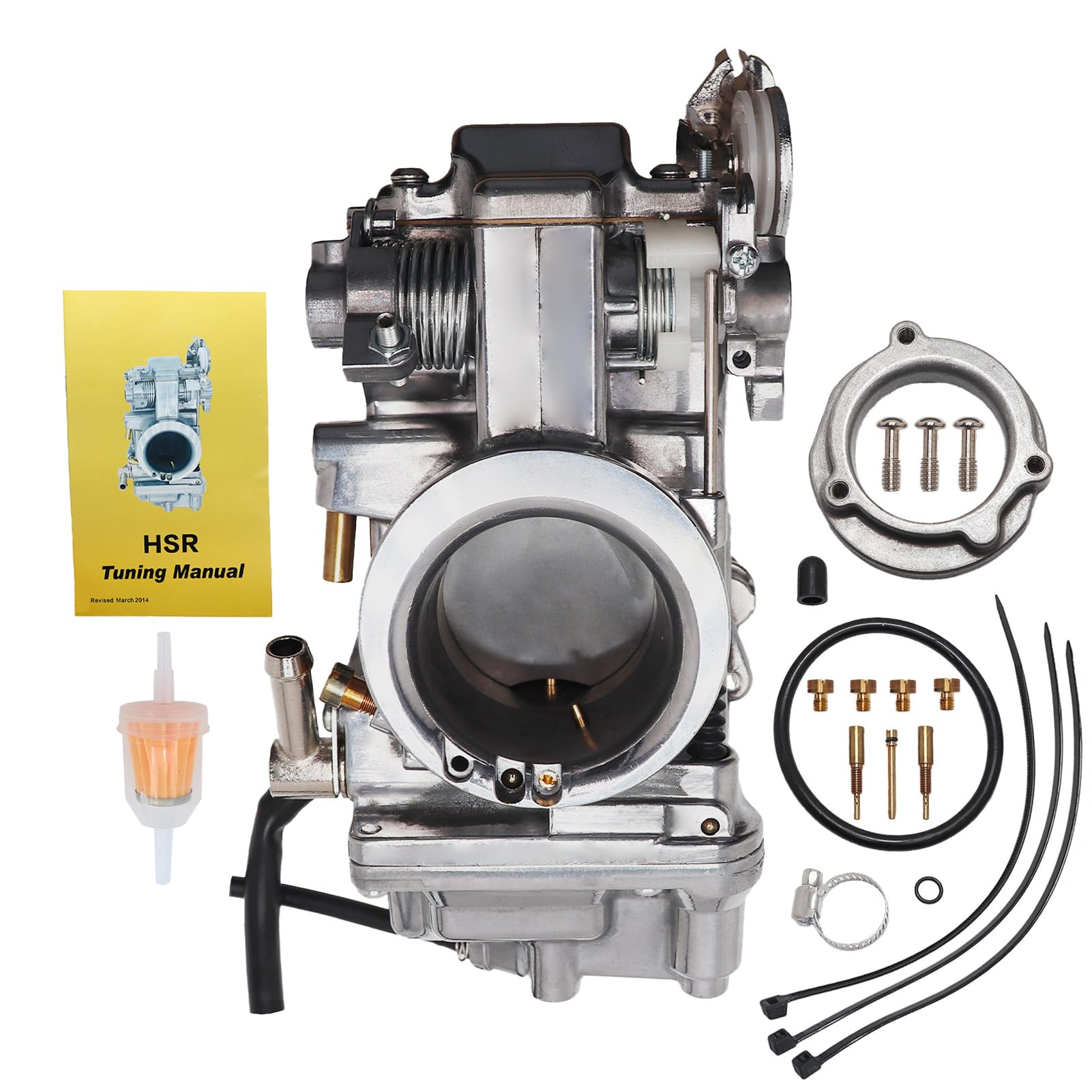SVKZGFZ Carburetor for Mikuni HSR 42MM HSR42 HD Sportster EVO Big Twin Cam Softail Dyna Electra Super Wide Glide Road King Low Rider TM42-6 Carb