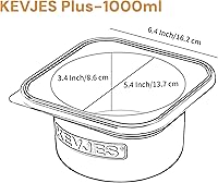 Vista 6 de PLUS-1000ml Caja de prueba de masa de pizza para pizza artesanal DIY, contenedores apilables de grado alimenticio de silicona con tapas. Apto