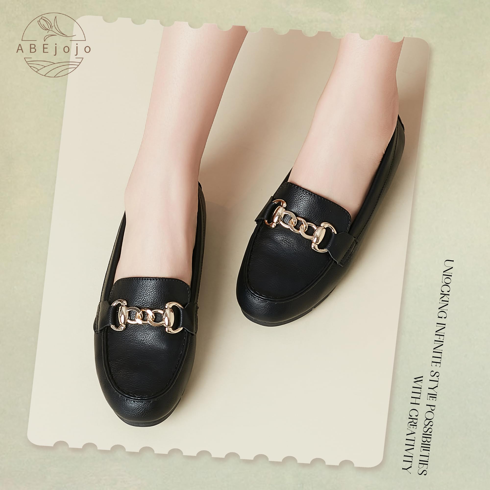 ABEJOJO Damen Loafer Schuhe, Bequeme Slip auf Casual Flat Mocassin Penny Schuhe zum Wandern, Fahren, Dressy