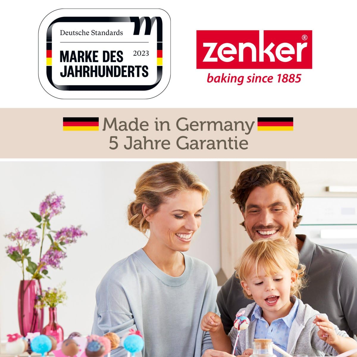 Zenker Bake, Click & Go 9er Törtchenblech mit Haube – 29 x 29 x 7 cm – Backform mit passendem Deckel für den direkten Transport – Kuchenform zum Backen & Transportieren
