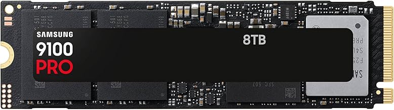 SAMSUNG SSD 9100 PRO 8TB, PCIe 5.0x4 M.2 2280, velocidades de lectura secuenciales de hasta 14,800 MB/s, lo mejor para computación AI, juegos y estaciones de trabajo resistentes (MZ VAP8T0B/AM)