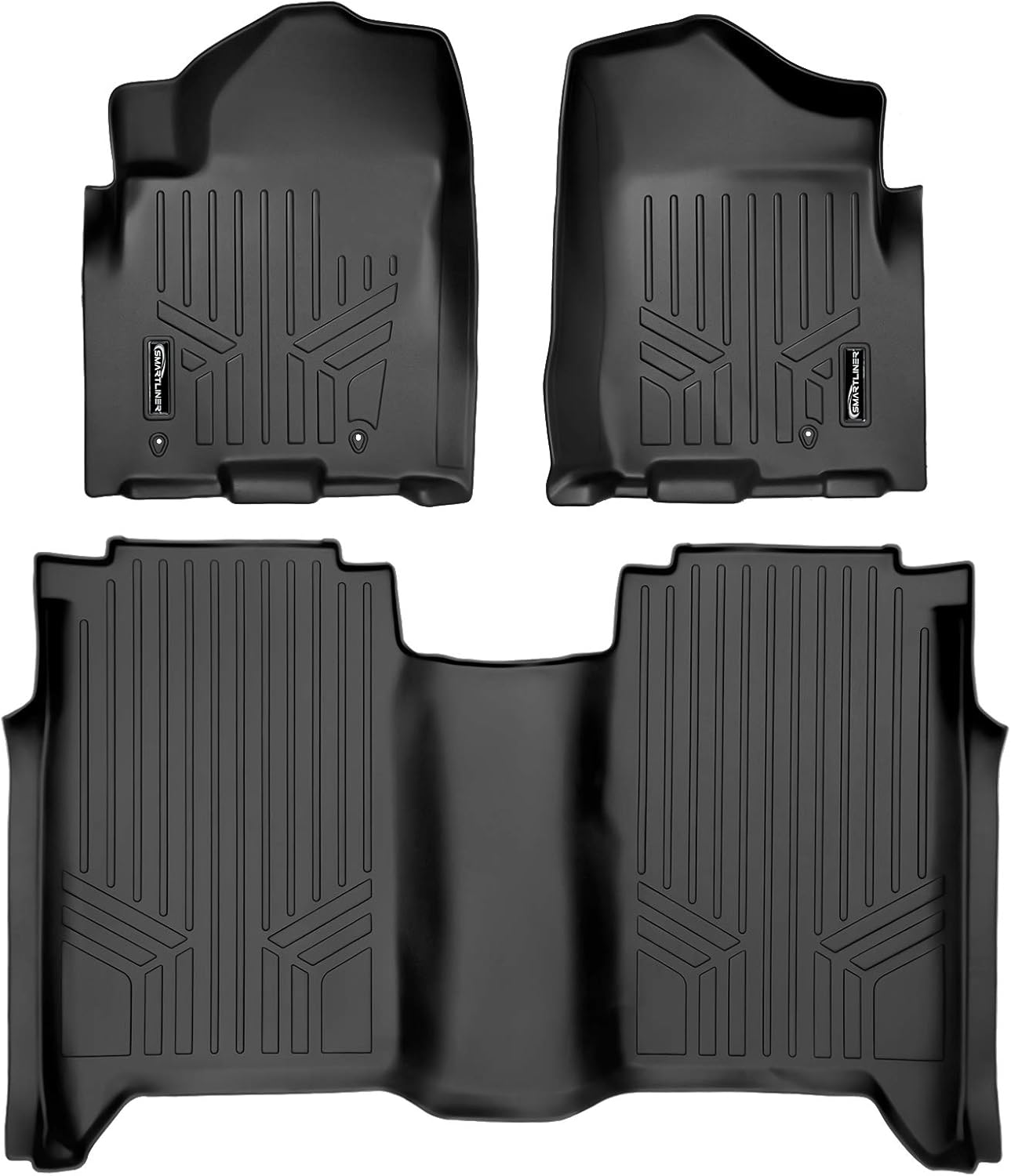 MAXLINER Custom Fit Floor Mats 2 Row Liner Set Compatible with 2008-2015 Nissan Titan