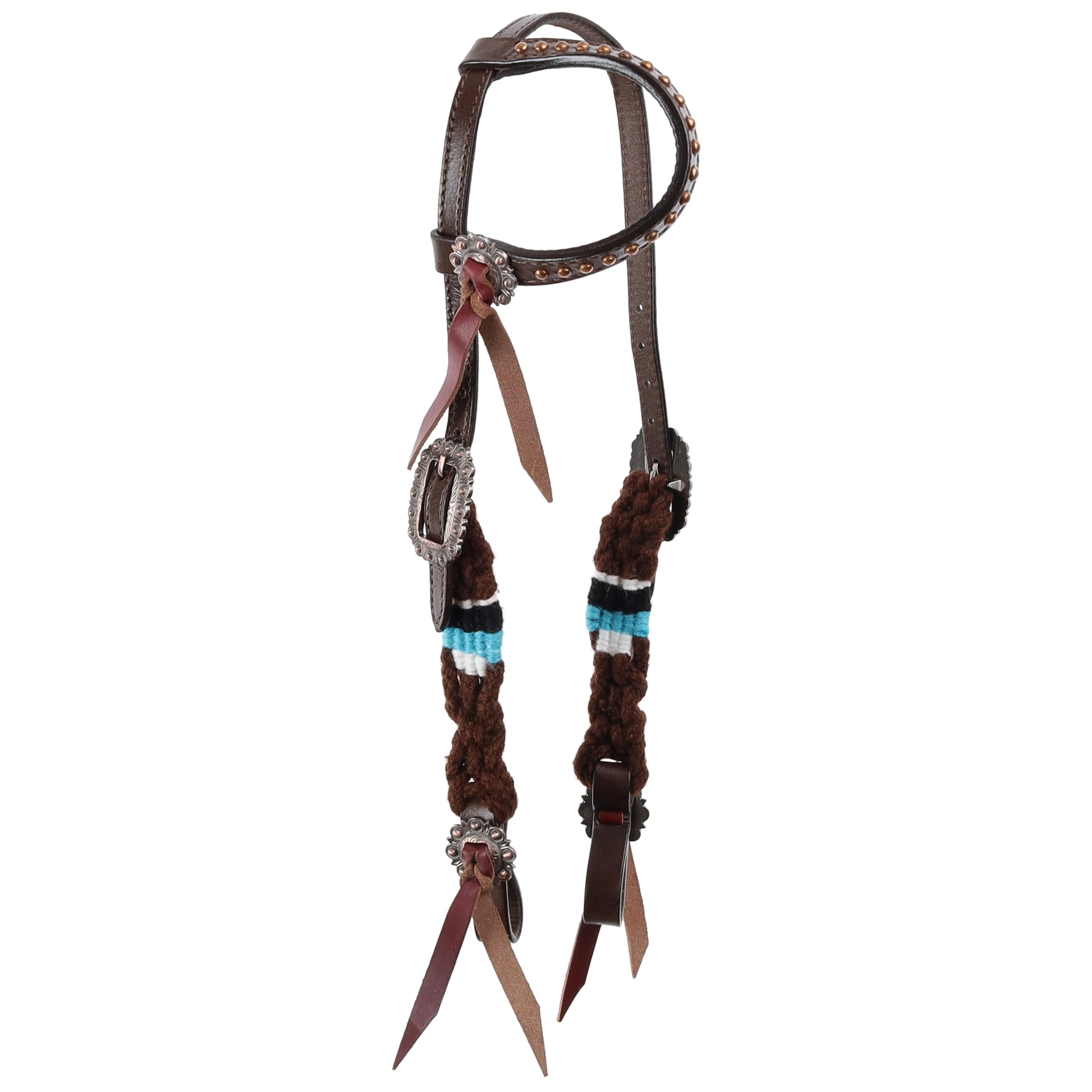 Showman Teal Hollow Mohair Single Ear Headstall & Breast Collar Set