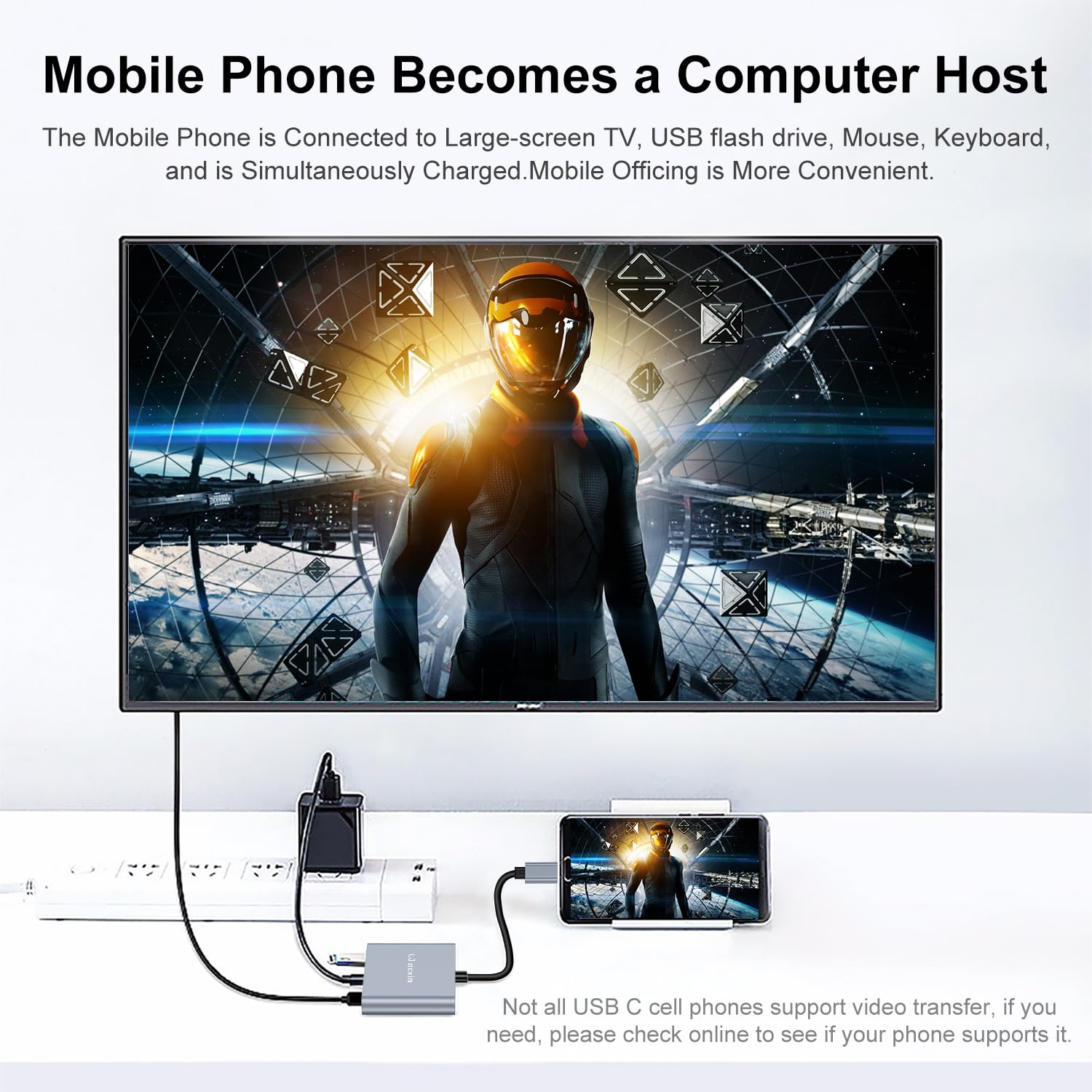 Adaptador USB C a HDMI, adaptador HDMI tipo C a 4K con 100 W PD y USB 3.0 puerto convertidor AV digital multipuerto para MacBook Pro/air, iPad Pro/air, iPhone 15, tabletas, Switch y más dispositivos 6