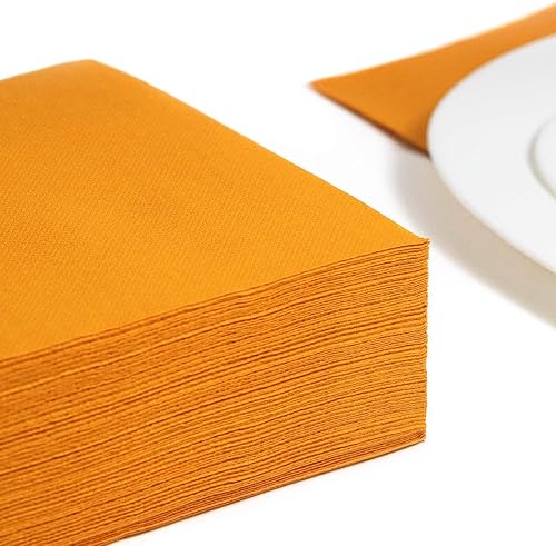 Miniatura 4 de PAPSTAR 50 servilletas decorativas de papel similares a tela, 13 x 13 pulgadas, servilletas de almuerzo de colores hechas en Europa, servilletas