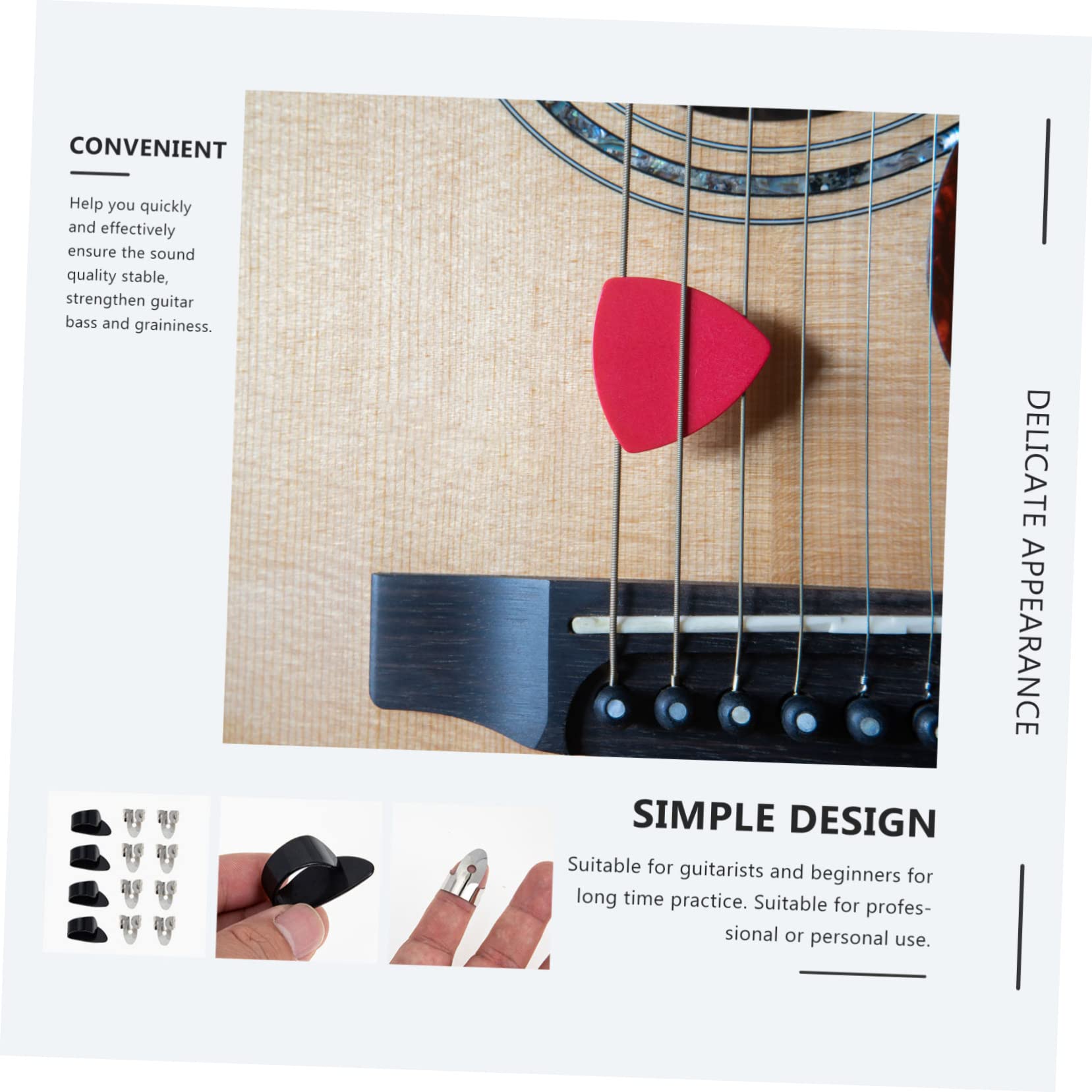 SUPVOX 3juegos Púas De Guitarra Ajustables Para Dedos Protección Cómoda y Práctica Para Guitarristas Adecuadas Para Guitarras Eléctricas Acústicas y Clásicas De Accesorios