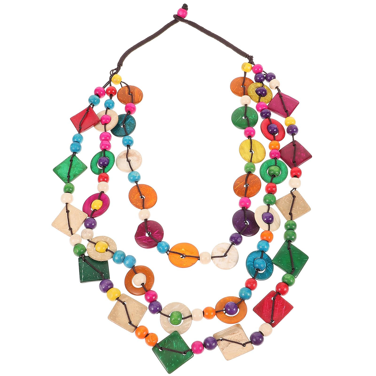 Bohemian Wooden Bead Shell Necklace – Handmade Resin Pendant For Women - View #5