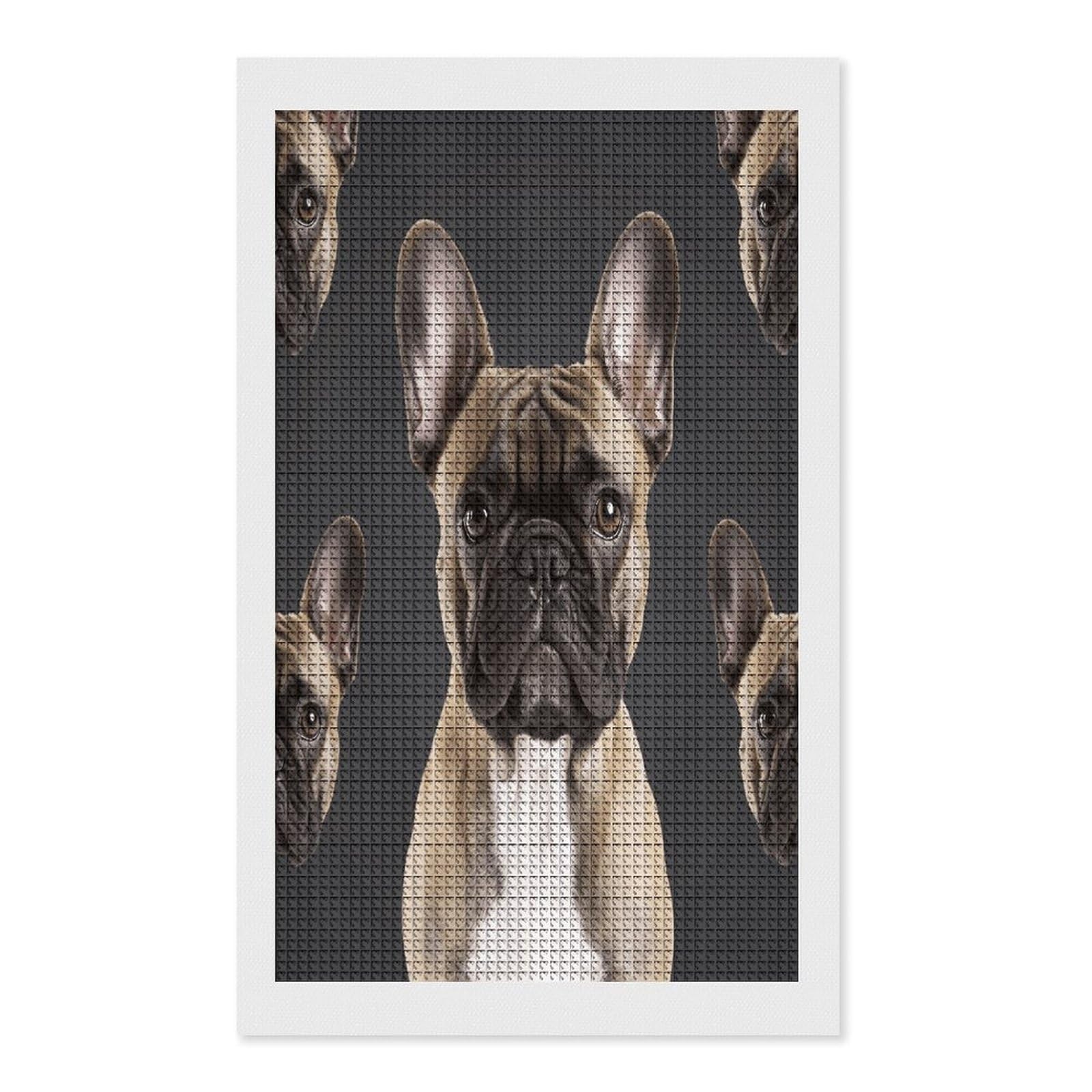 FodPand French Bulldog Diamond Painting Kit for Beginner Fun 5D DIY Crafts for Adults Diamond Art Kits Square Diamond Art Canvas Painting Gem Art Crafts for Home Wall Decor 12"x20"