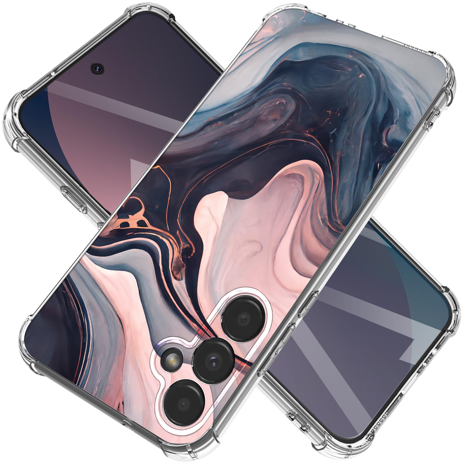 for Samsung Galaxy S25 Case [Marble Slim]+[Anti-Drop Shockproof Protective] Soft TPU Women Stylish Phone Covers 6.17 Inch...