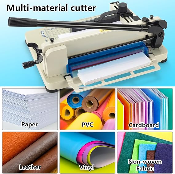 Ecraft Heavy Duty 12 Guillotine Paper Cutter - 400 Sheet Capacity,Solid Steel with HSS Blade,Industrial Commercial Trimmer for Office,School,Print Shop,Safety Lock & Clear Grids