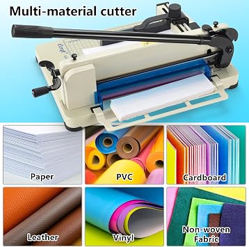 Ecraft Heavy Duty 12 Guillotine Paper Cutter - 400 Sheet Capacity,Solid Steel with HSS Blade,Industrial Commercial Trimmer for Office,School,Print Shop,Safety Lock & Clear Grids