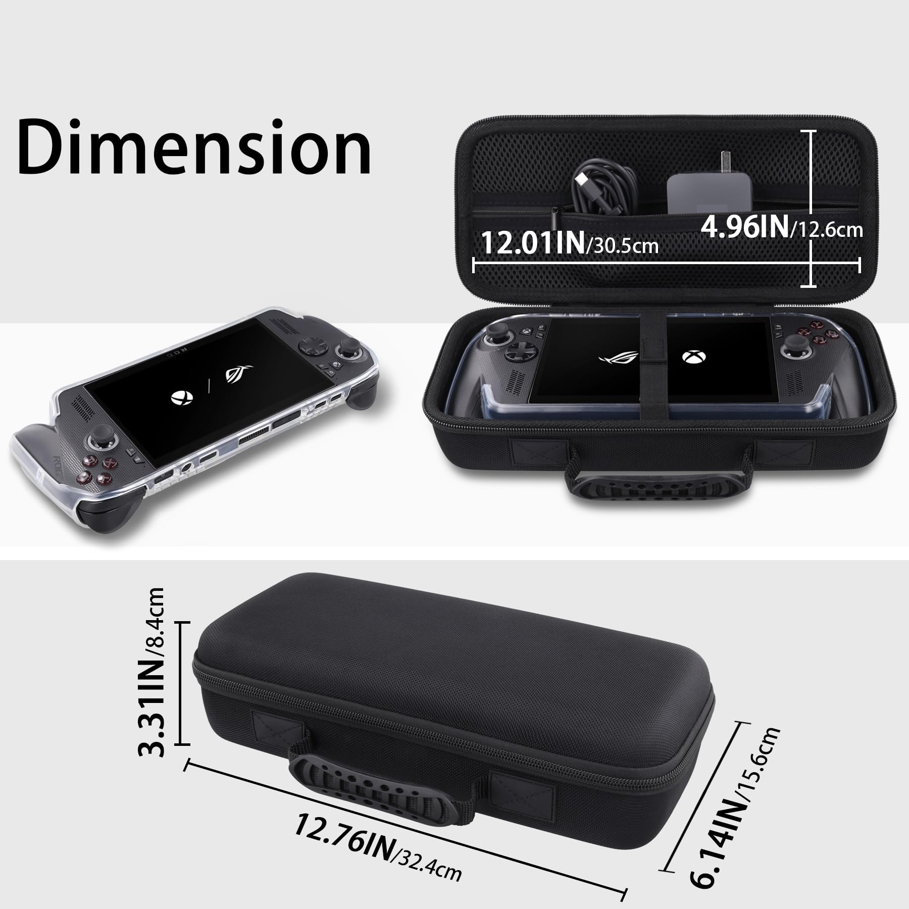 co2CREA Dur Étui de Voyage Rigide Housse Cas Coque pour ASUS Rog Ally/ASUS Rog Ally x 2024 Gaming et Ses Accessoires(boîte Seule,Case Only)