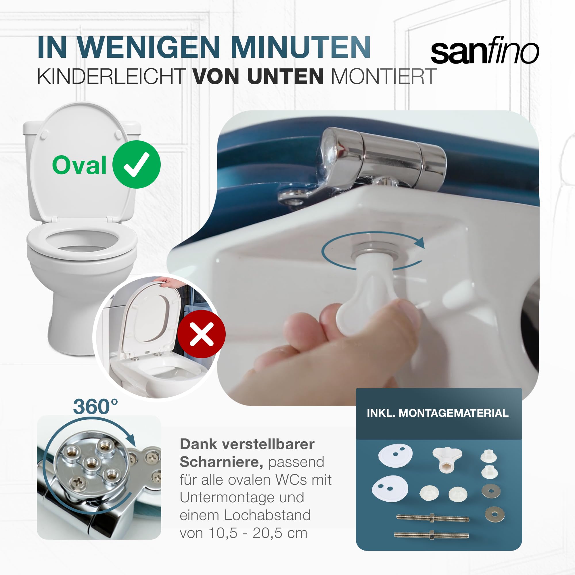 Premium WC Sitz mit Absenkautomatik – hochwertige Toilettendeckel aus Holz, viele bunte Motive, hoher Sitzkomfort, einfache Montage inklusive Montageanleitung – "Rocks"