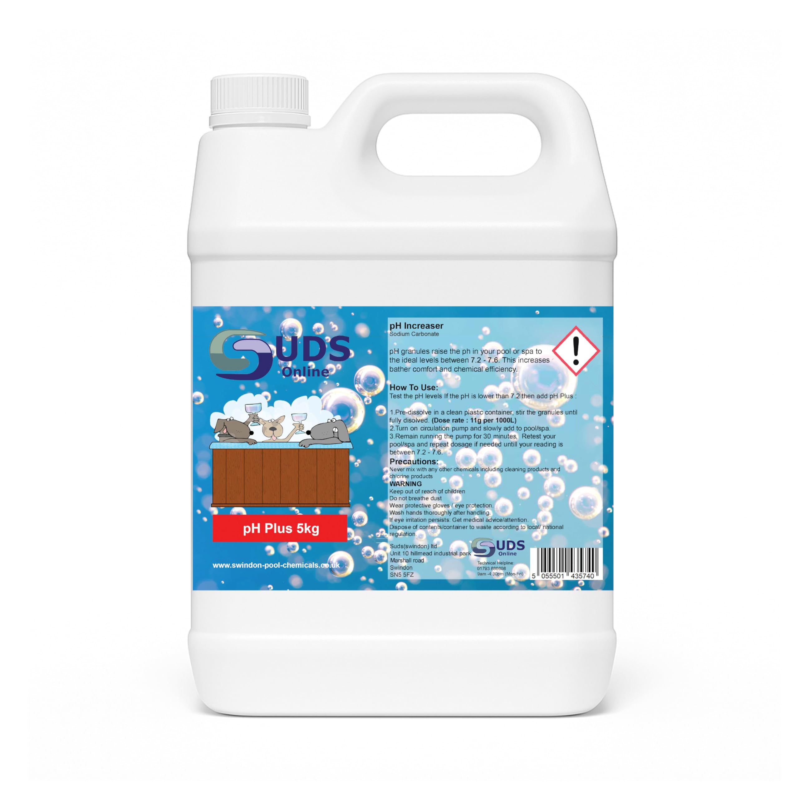 SUDS-ONLINE pH Plus Increaser 5kg Swimming Pool Chemicals & Spa