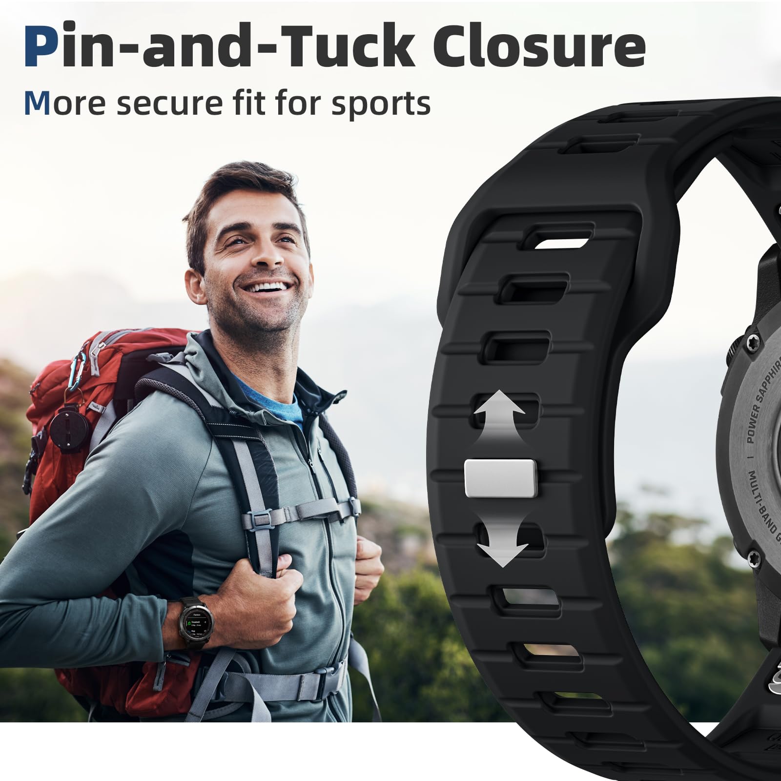 Negatta Strap Compatible With Garmin Fenix 7X/Fenix 7X Pro/Fenix 6X Pro/Fenix 5X Plus/Fenix 5X/Fenix 3/3 HR - Image 4