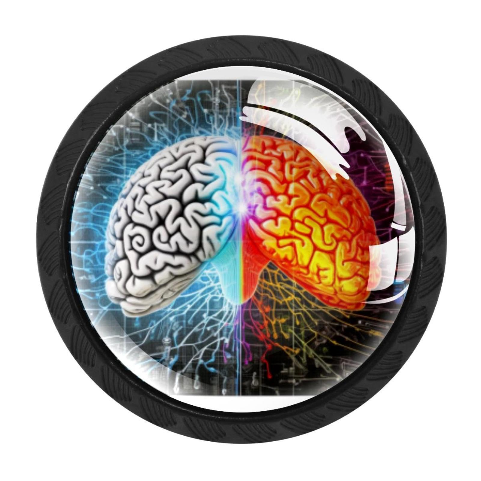 Chenzzzz Multicolored 12 4 Pack Black Mathematical Engineering Brain Cabinet Pulls With Screws, Kitchen Cabinet Knobs Hardware