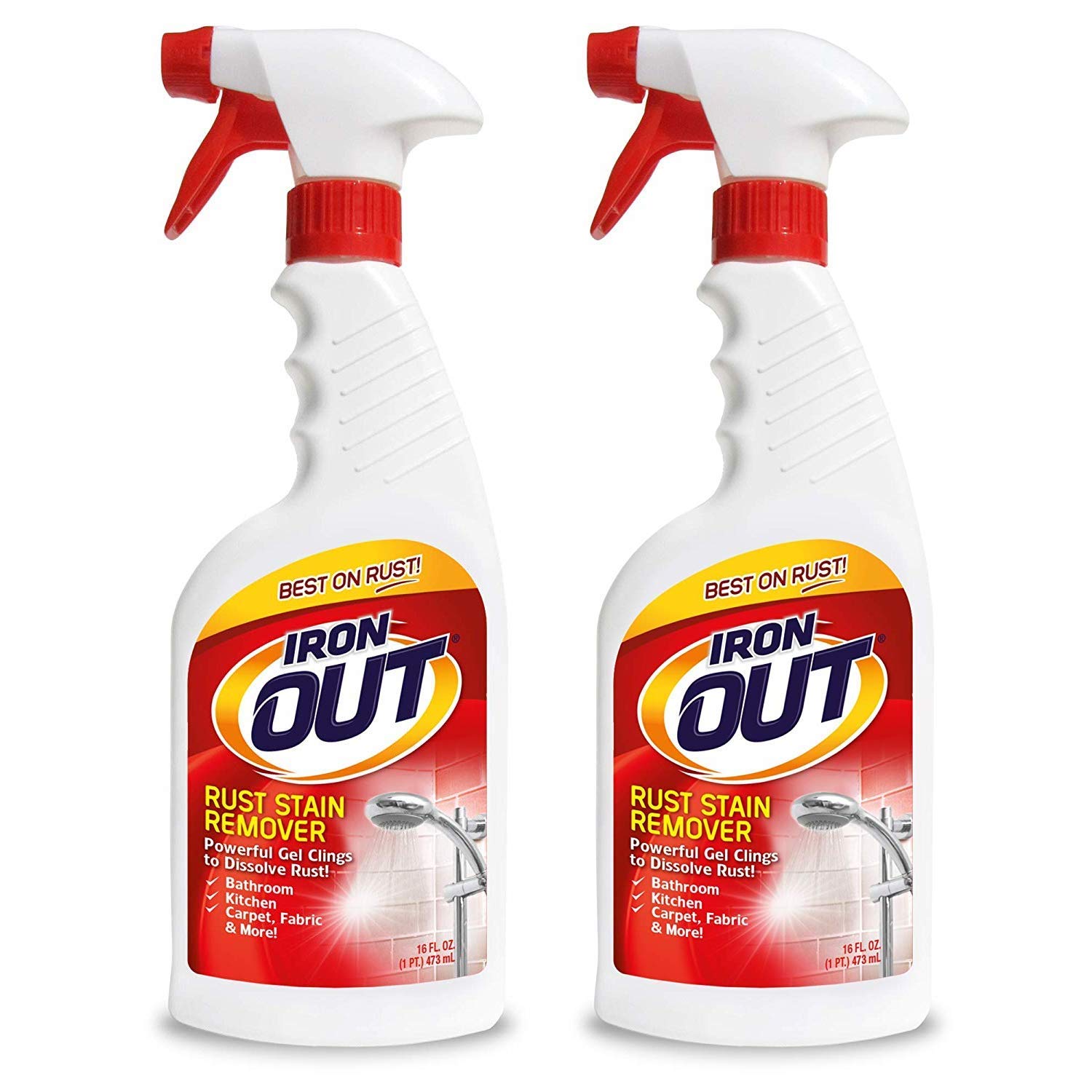 Iron Out Rust Stain Remover Spray Gel, 16 Fl. Oz. Bottle 2 Pack, n/a