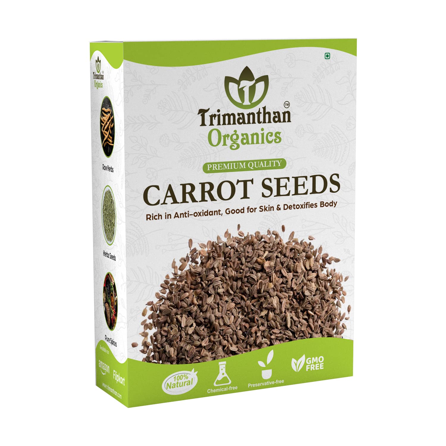 TRIMANTHAN ORGANICS Carrot Seeds | Unroasted Carrot Seeds With Protein/High in Dietary Fiber Food (250 GM) (B09YYMTGJD) Amazon Price History, Amazon Price Tracker