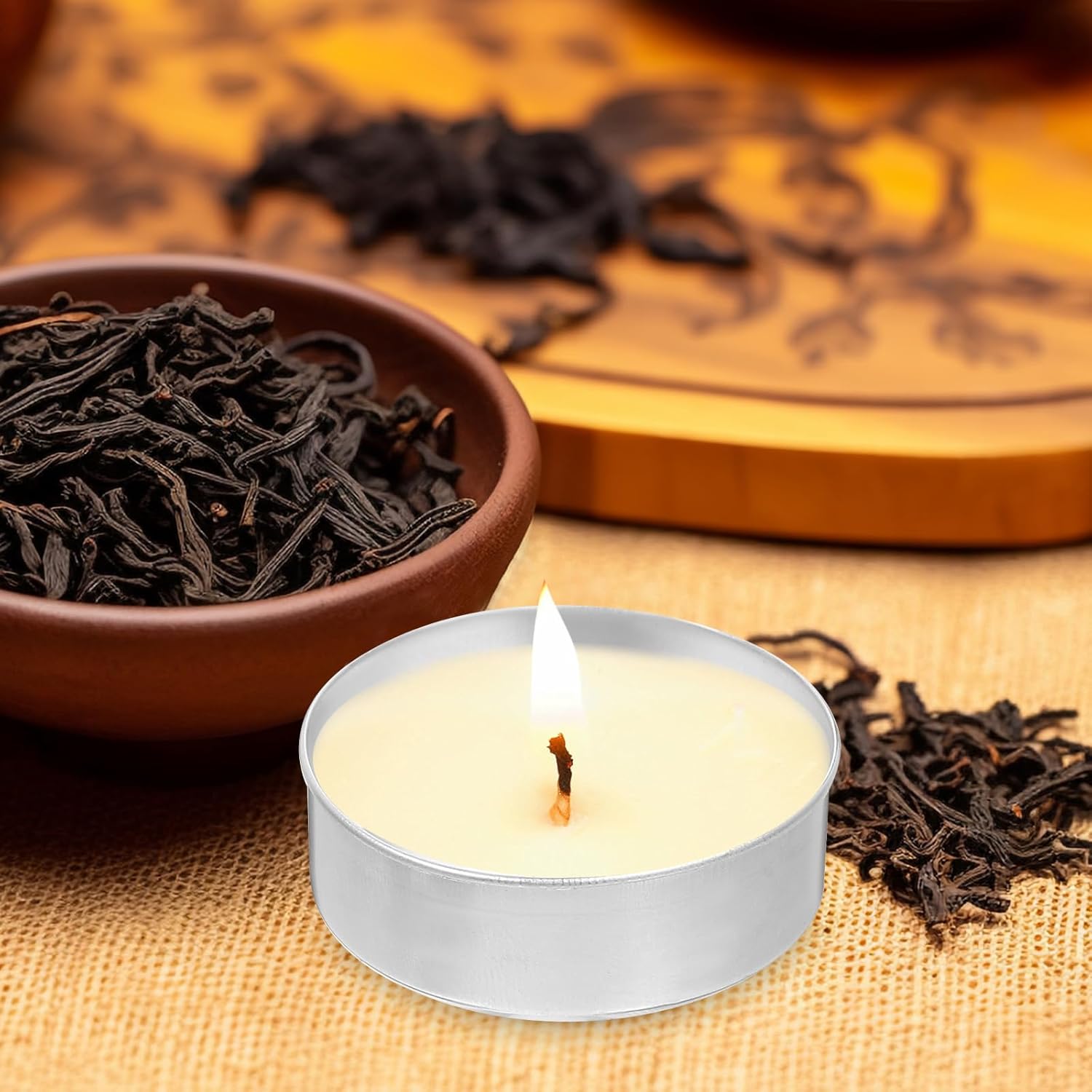 EXCEART Tea Light Tins 200Pcs Aluminum Empty Candle Containers 1.49X1.49X0.55In for DIY Scented Candle Making Crafts Storage Lightweight Metal Holders