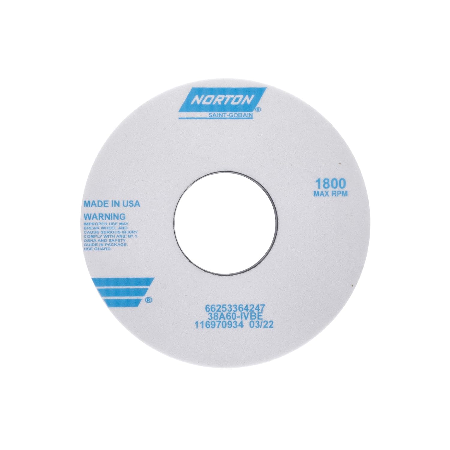Toolroom Wheel, 14 D, 1 1/2 T, 38A60-IVBE