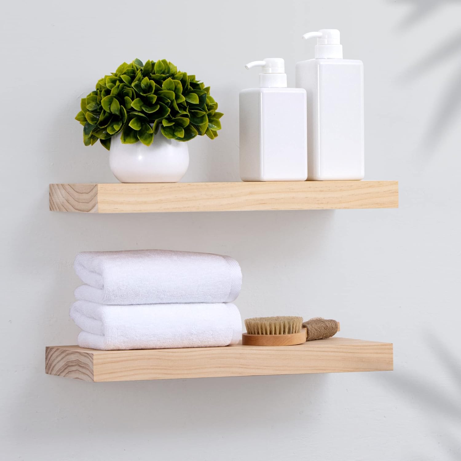 Fun Memories Wood Floating Shelves 16 inch, Farmhouse