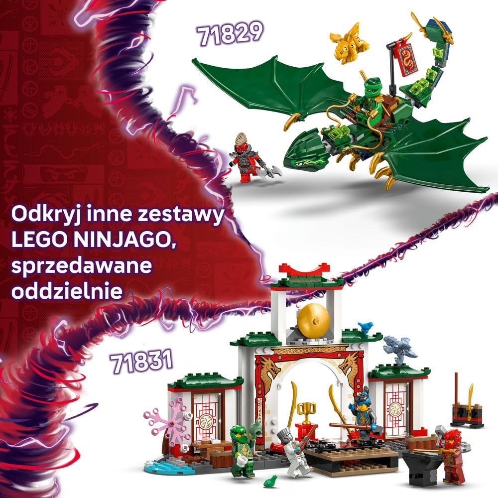 LEGO NINJAGO Zielony leśny smok Lloyda, Zabawka dla Dziecka do Zbudowania, Zestaw Konstrukcyjny z Dwiema Minifigurkami do Odgrywania Ról, Pomysł na Prezent dla 6-latka, Chłopca i Dziewczynki 71829
