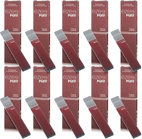 Amazon Ezeeパフ使い捨て電子タバコ パッションフルーツ味 E リキッド ニコチンフリー 電子式 シガーライク 280mahバッテリー ベイプぺん 10本入りパック Ezee E Cigarettes 電子たばこ